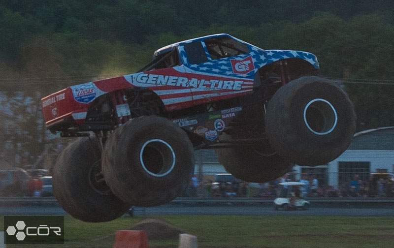 Monster truck tires often appear in performance cars