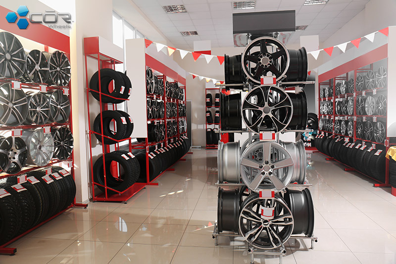 Modern tire store interior