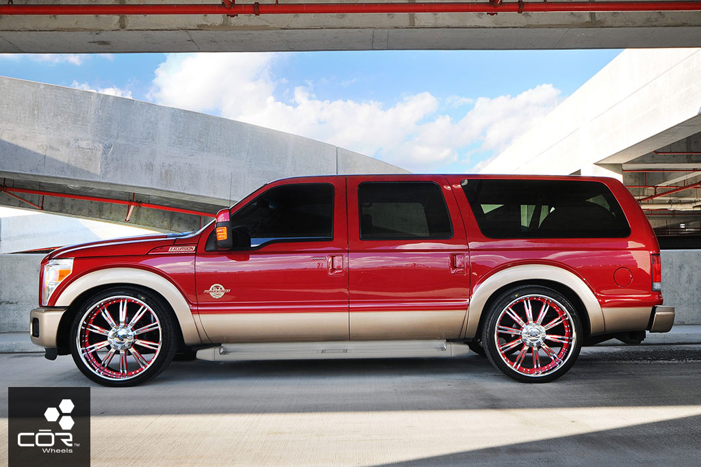 Ford Excursion on 26 COR Lladro finished in Chrome and color-matched (2)